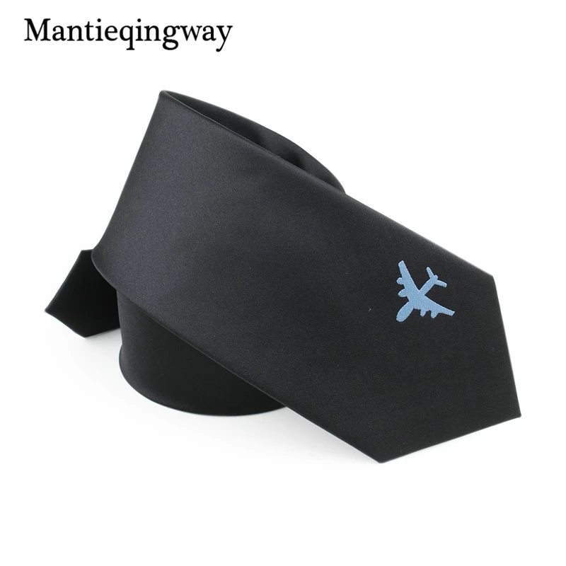 Mantieqingway, модный самолет, сплошной цвет, полиэстер, 8 см., галстук для шеи, мужской костюм, мужской деловой галстук, черный, корбаты, галстук