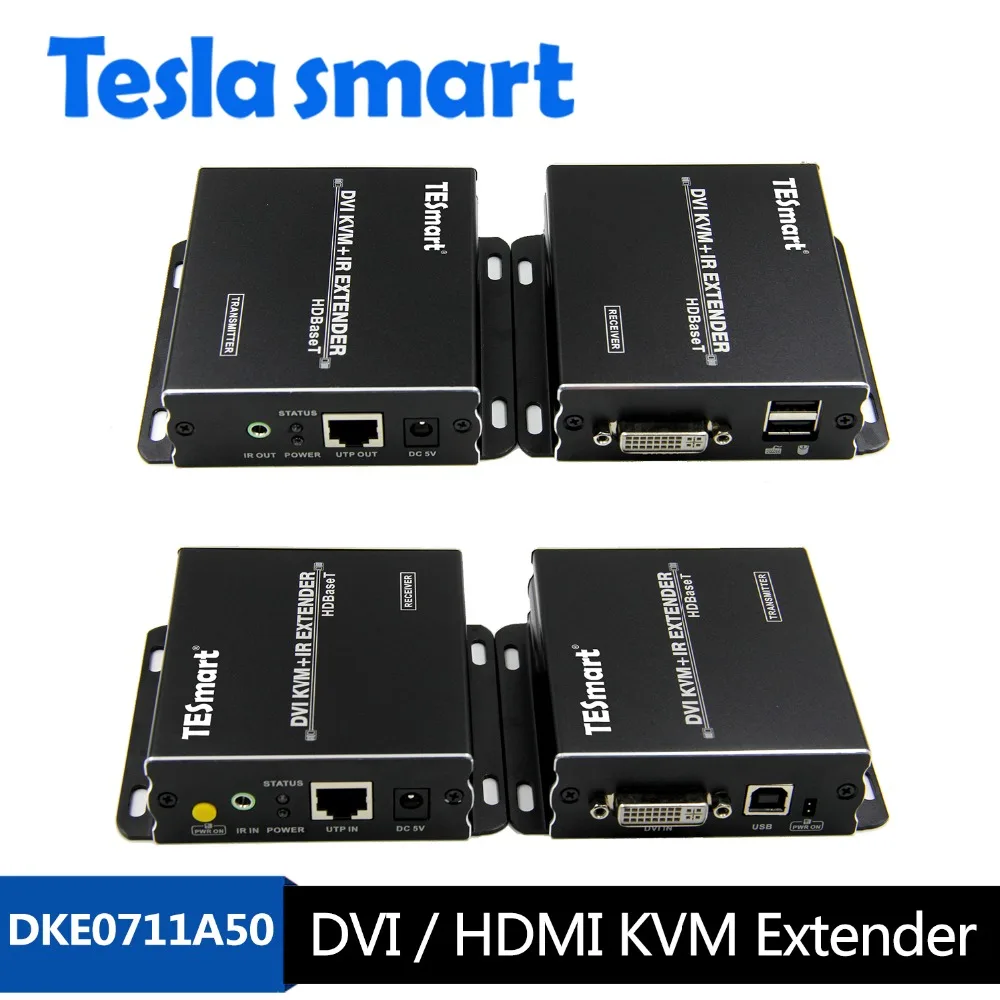 70m 4Kx2K IR Remote USB KVM DVI Extender by CAT5e/6 with
