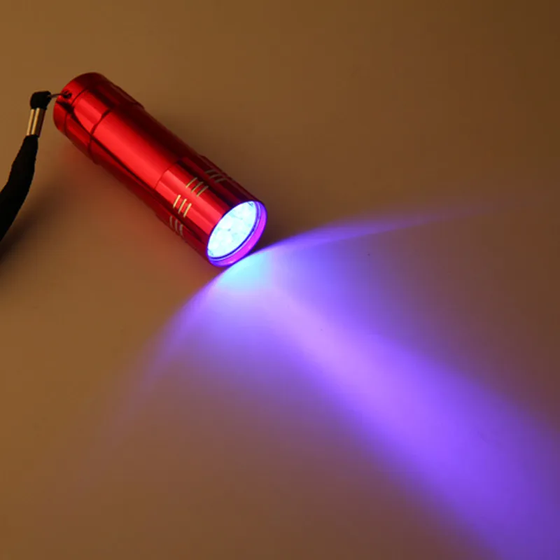 SKYWOLFEYE Супер Мини Алюминий УФ ультрафиолетовый 9 светодиодный сигнальный огонь, фонарик Фонарь Лампа 6,1