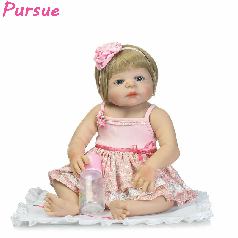 

Pursue 57cm Fake Baby Dolls Reborn Babies Look Real Full Body Silicone babies for sale bebe reborn menina com corpo de silicone