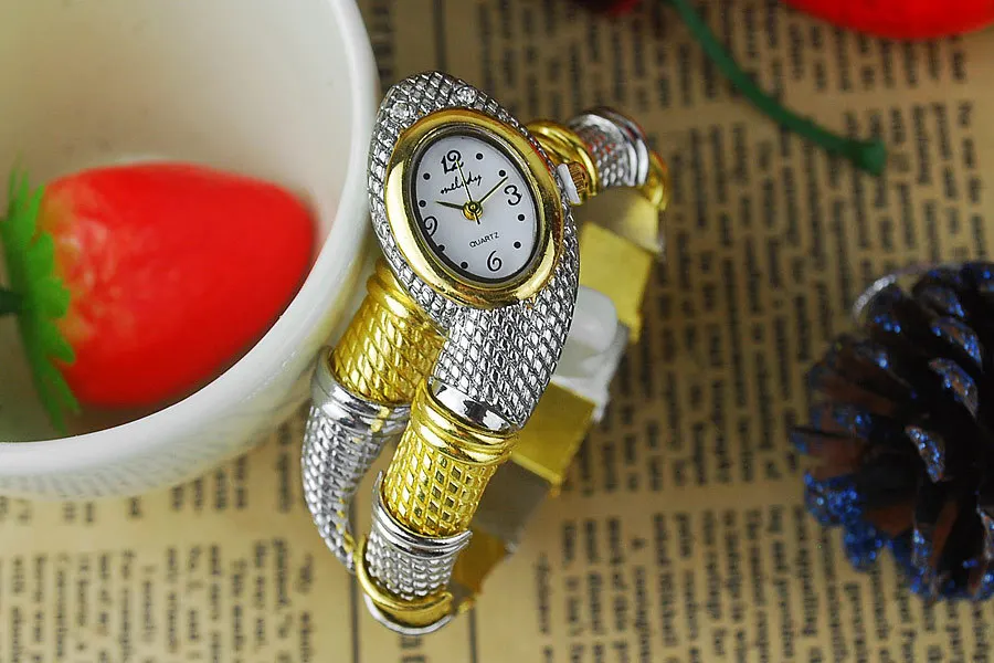 Женские часы CUSSI, кварцевые наручные часы, роскошный золотой женский браслет, часы под платье, браслет в форме змеи, relogio feminino