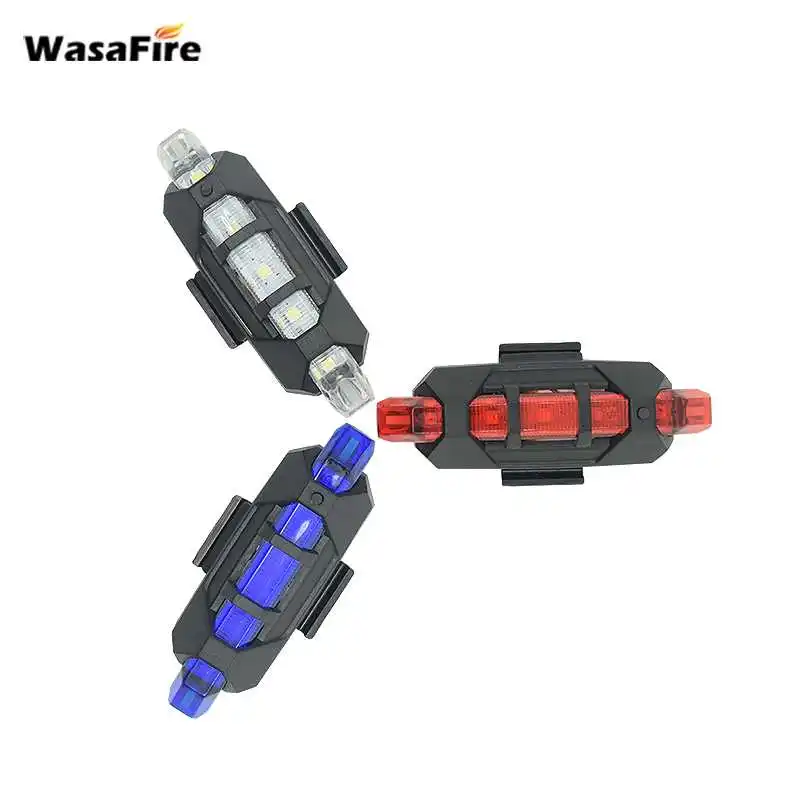 Cycling 5 LED USB Rechargeable Bike Bicycle Tail Warning Light Rear Safety Best