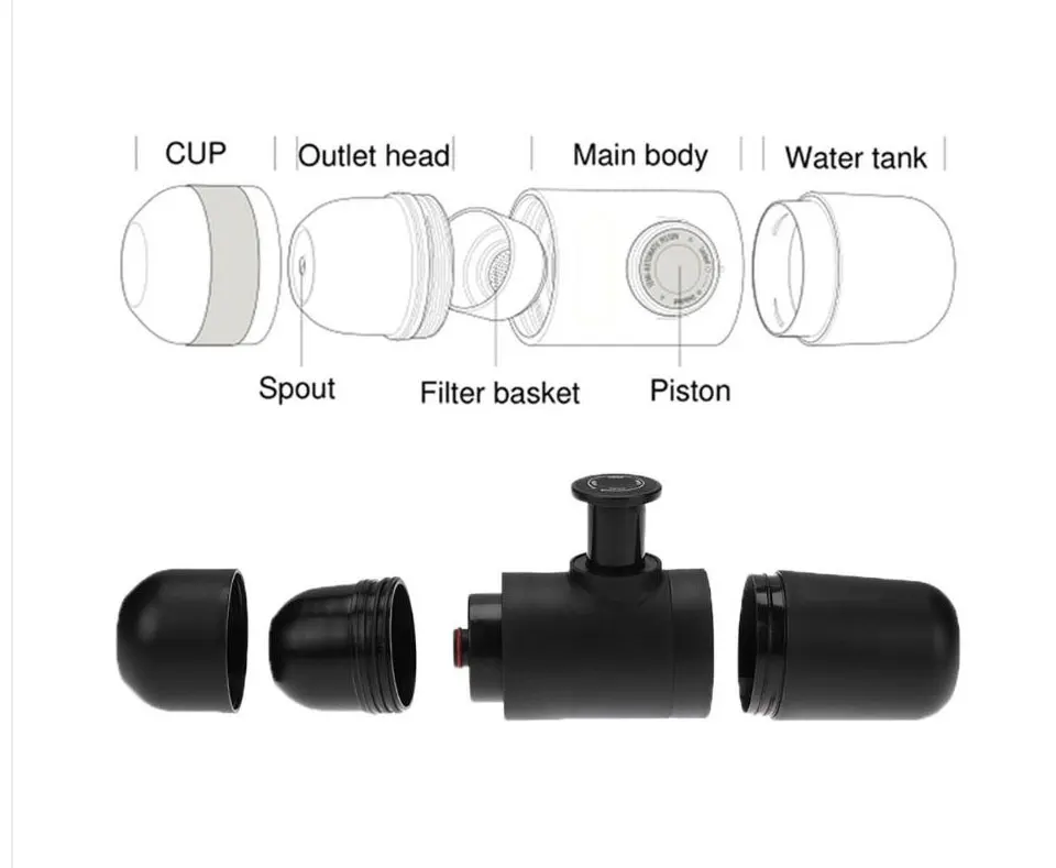 Мини кофемашина ручная Кофеварка портативный кофе эспрессо под давлением ручной эспрессо для домашнего путешественника