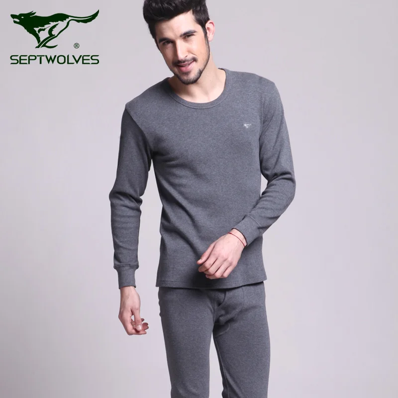 Autumn and winter SEPTWOLVES underwear male 100% cotton thermal ...