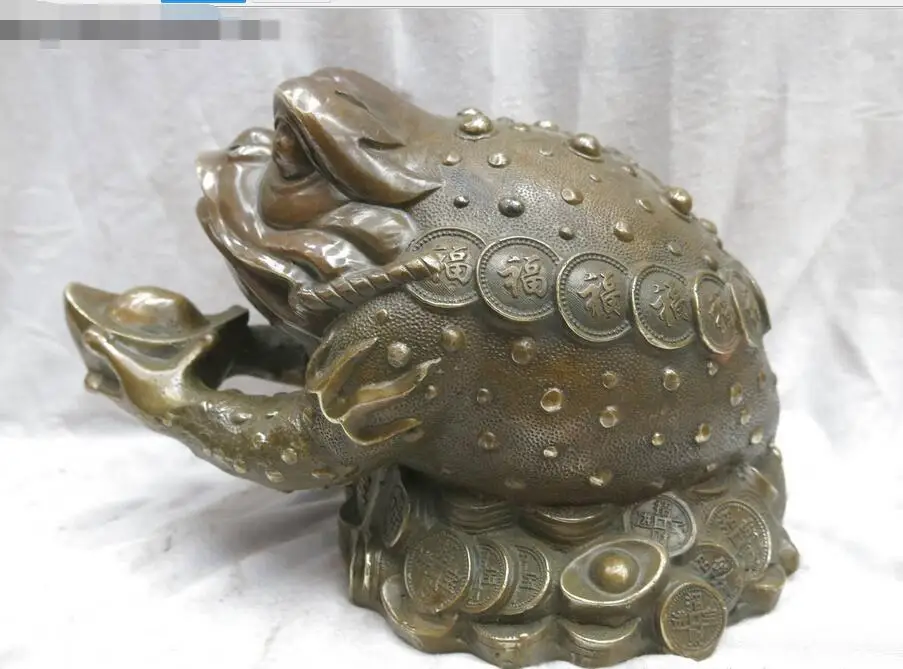 

free 10" China brass carved copper Feng Shui Treasures fill the home Spittor Statue fast