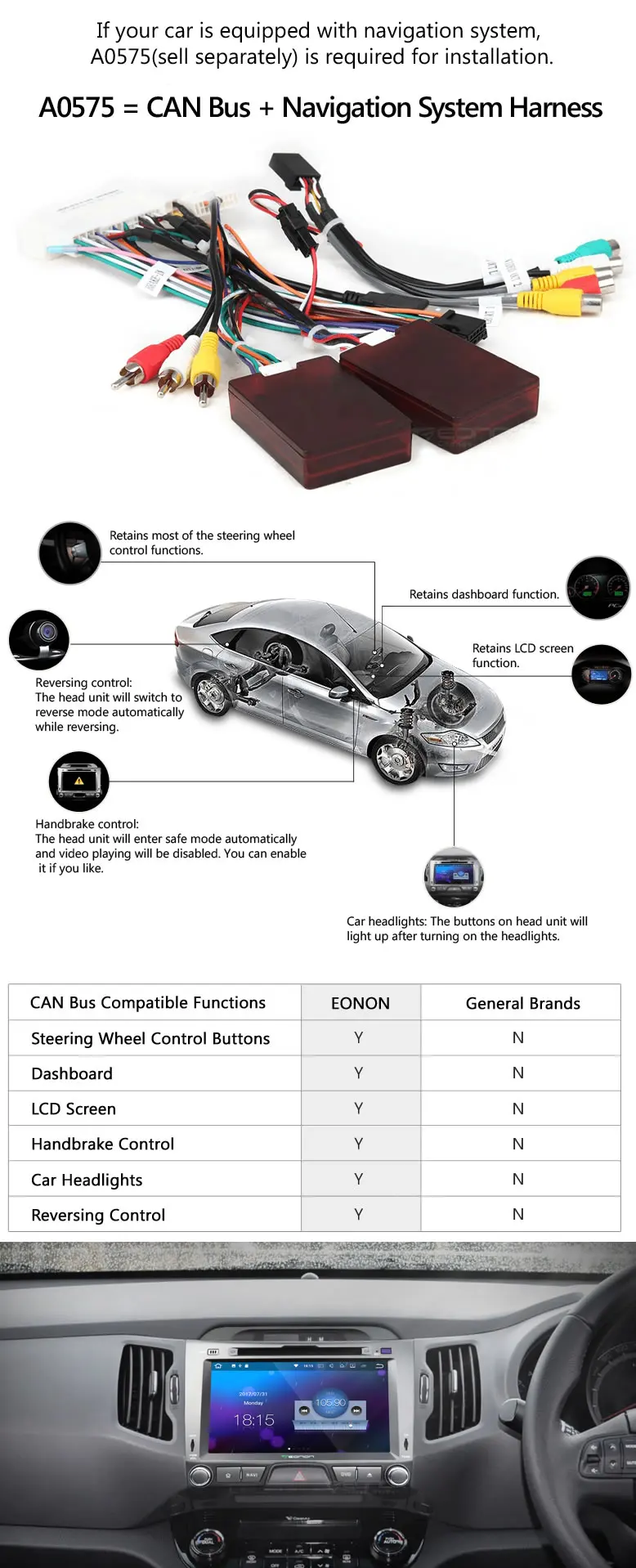 Discount 8" Quad Core Android 7.1 OS Car DVD for Kia Sportage III 2010-2012 with 2GB RAM 16GB ROM & Split Screen Multi-tasking Support 4