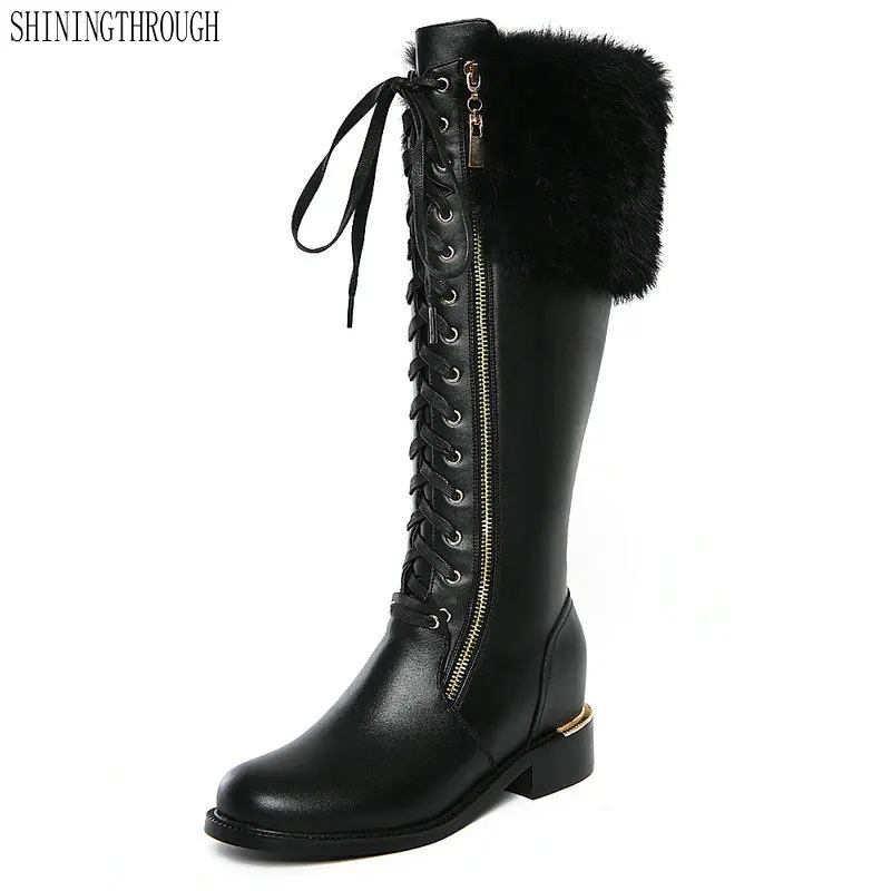 Real Fox Fur Snow Boots Women 2018 Winter Shoes Knee High Boots Women Genuine Leather Warm Shoes Large Size 42 Real Fox Fur Snow Boots Women 2018 Winter Shoes Knee High Boots Women Genuine Leather Warm Shoes Large Size 42