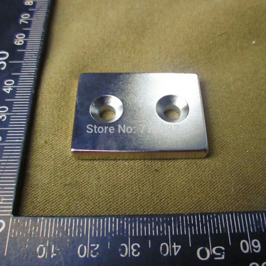 1 шт. 40x30x5 мм с 2 отверстиями супер мощный сильный редкоземельный дисковый магнит неодимовые N52 магниты 40*30*5 мм Магниты