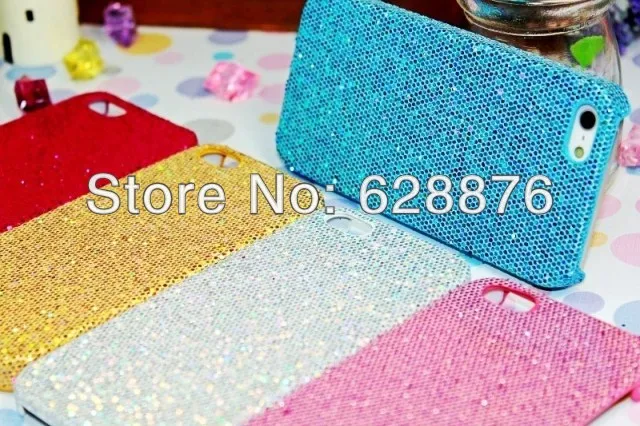 Newest Free Shipping Shimmering Powder Designed Colorful Bling Glitter PC Hard Back Cover Case for iPhone 5/5S mix style gift |