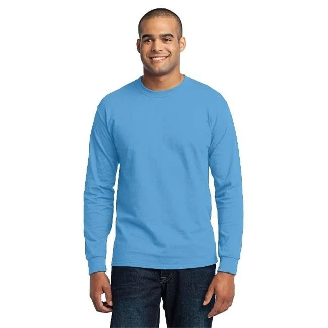 Port & Company PC55LS Mens Long Sleeve Core Blend Tees Aquatic Blue - Extra Large