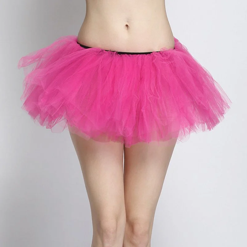 

5 Layered Tutu Skirt Adult Women's Classic Tulle Petticoat Ballet Dancing Bubble Skirts Short Prom Dress Up colors