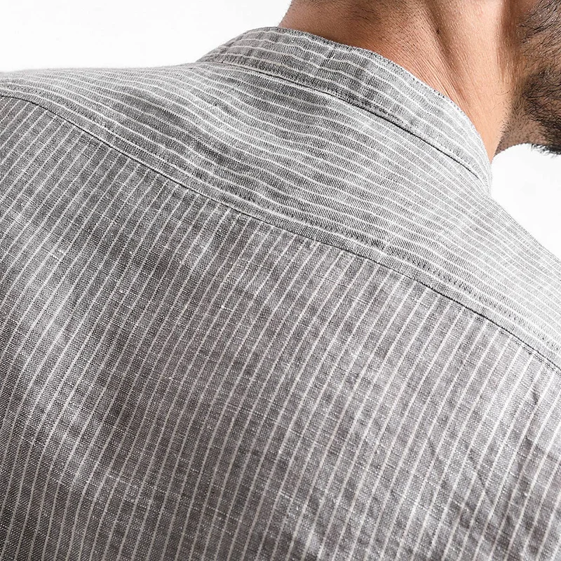 SIMWOOD 2019 сезон: весна лето 100% лен рубашки в полоску для мужчин Slim Fit прохладный