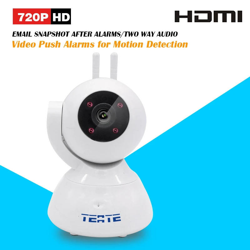 

720P HD Alarm P2P IP Camera Wireless Two Way Audio Support 433HZ Alarm Devices One Key Setup Wifi and Alarms SK-386
