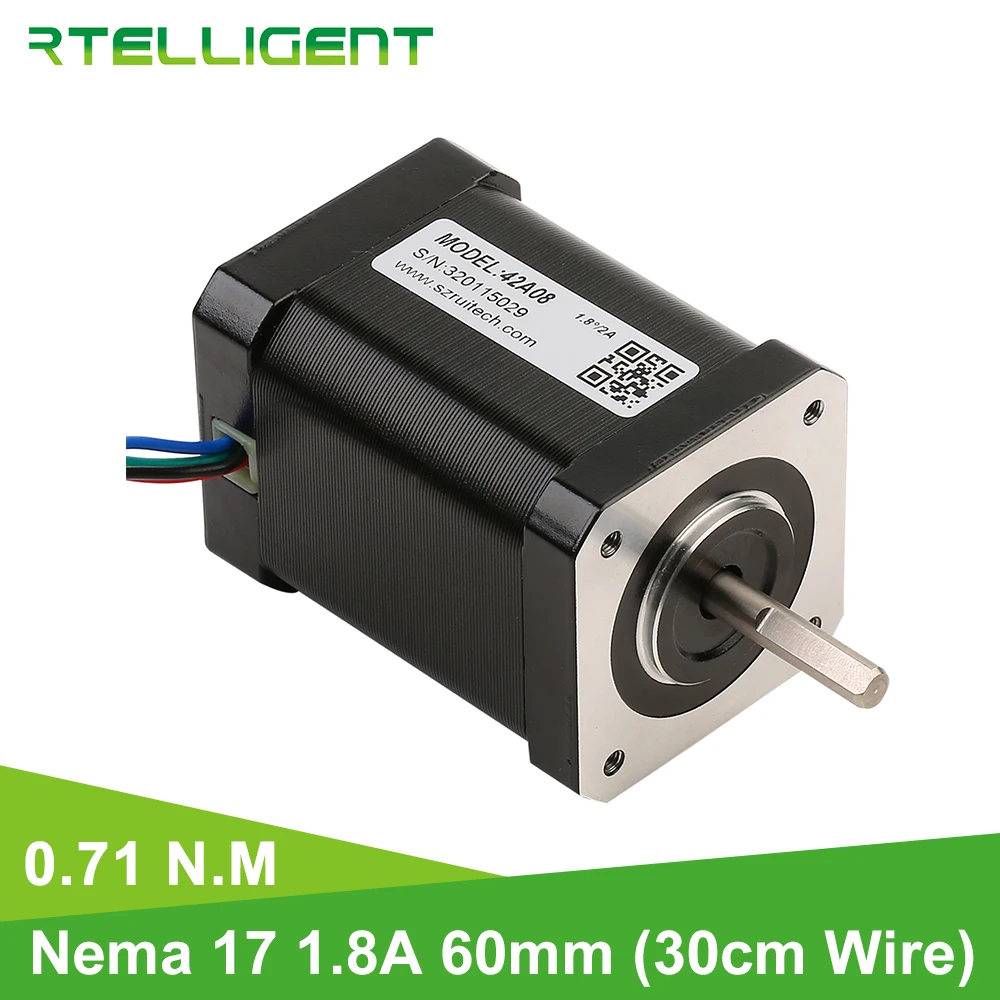 Rtelligent Nema 17 3D принтер двигатель 71kgcm 7.1N.M(100.5oz.in) 4 свинца шаговый двигатель для печати рука робота