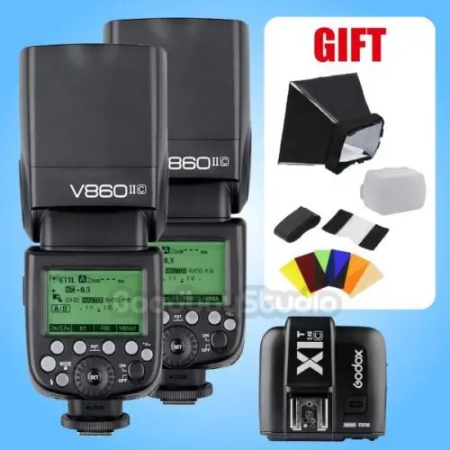 

2PCS Godox V860II V860II-C E-TTL 2.4G Li-ion Flash Speedlite + X1T-C Flash Trigger Transmitter for Canon (FREE GIFT)