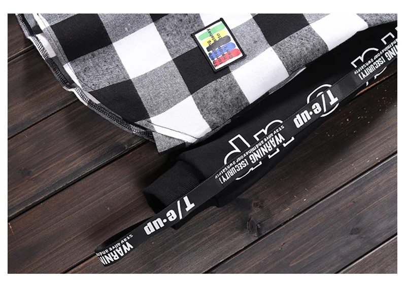 Red And Black Plaid Patchwork Shirt Men  (21)