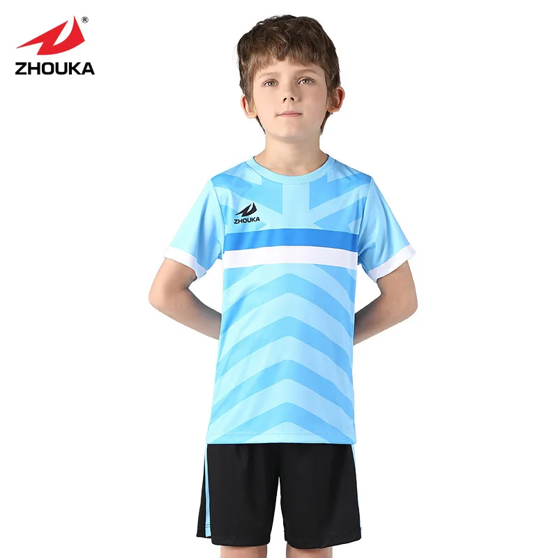 

Zhouka Boys Girl Team Sport Soccer Set Children Football Uniform Training Outfit Clothes Football Kids Maillot De Foot Enfant