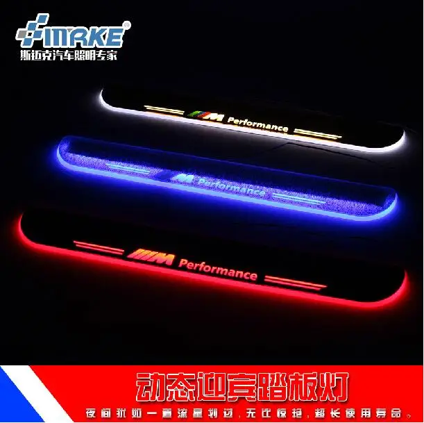 

Newest 2pcs Car style Led moving door scuff, car welcome pedal, door sill plate steps light for BMW 3 SERIES F30 2013 - 2015