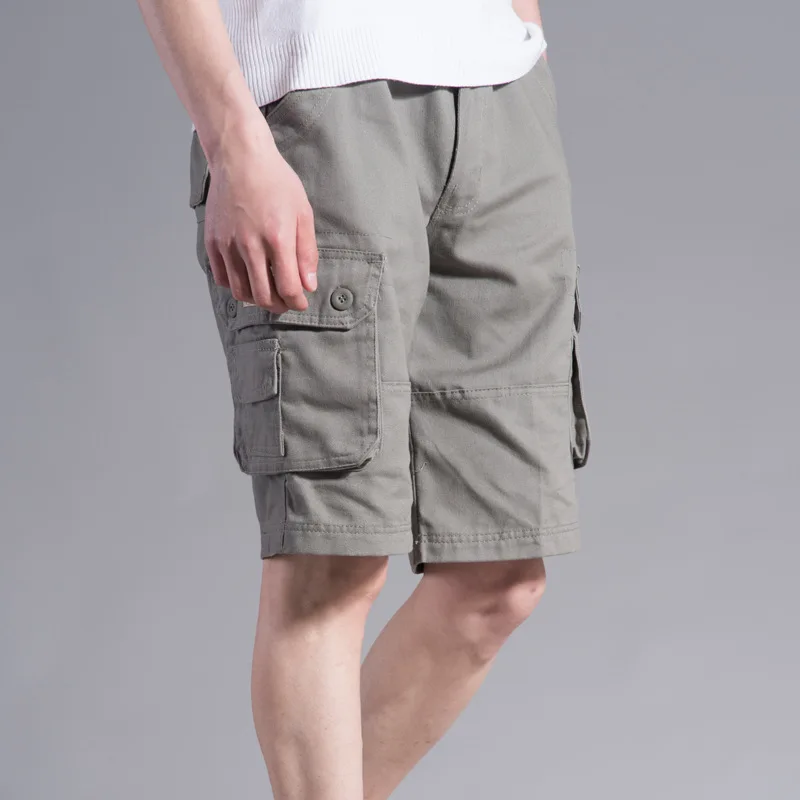 Clothes 2019 Summer Cargo Shorts Men Cotton Joggers Casual Short Pockets Sport Print Knee Length Green Camouflage Street Wear