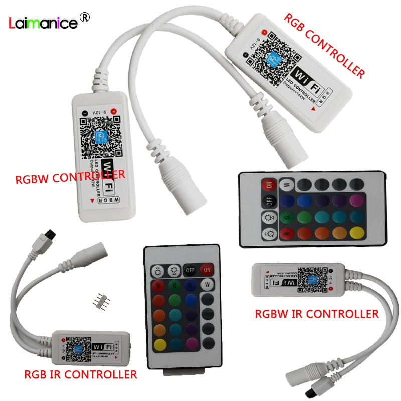 16 миллионов цветов управление музыкой WiFi LED RGB/RGBW контроллер IOS Android приложение 24Key