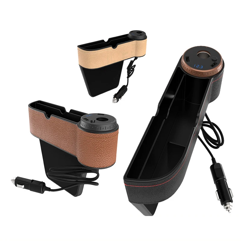 

USB Charging Car Organizer Box Car Seat Slit Gap Pocket Storage Glove Box Slot Box Multi-functional Holders Stowing Tidying