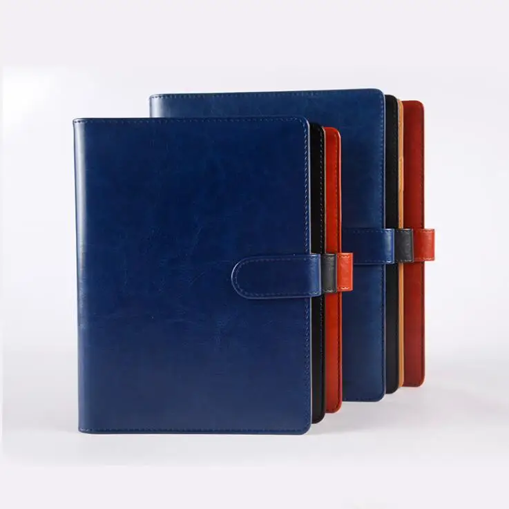 PU Leather A5 B5 Loose-leaf Spiral Business Notebook Hardcover Agenda Journals Line Sketchbook Diary Memo Planner Notepad