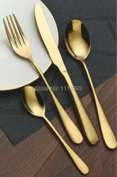 

2232G GOLD Forged Stainless steel Cutlery set 24pcs Golden Plating Titanium / Colored Flatware set of Restaurant or Hotel