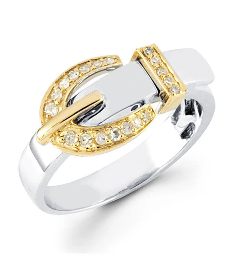 

Mossovy Two-color Plating Belt Shape Silver Rings for Women Jewelry Fashion Alloy Rings for Female Anillos Mujer