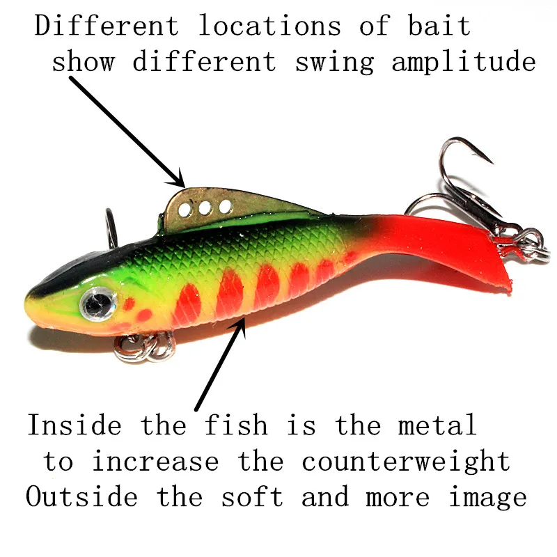 KKWEZVA 4 шт. 63 мм 12 г VIB рыболовная приманка для зимней подледной рыбалки жесткая приманка гольян Pesca снасти Isca искусственная приманка кренкбейт Swimbait