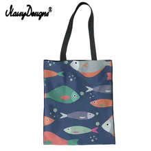 3d мультяшная морская Холщовая Сумка-тоут, Эко сумка для покупок, Повседневная Складная Сумка, клетчатая Холщовая Сумка-тоут для женщин, Saco Compras
