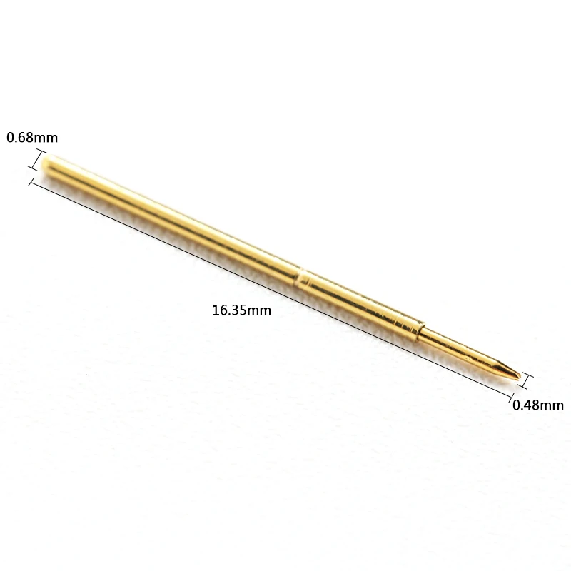 New Electronic Products PA50-F1 Metal Probe Needle 100 / Package Nickel-Plated Spring Test Probe Length 16.35mm Probe