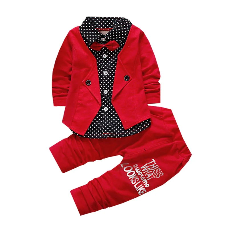 Одежда для мальчиков нарядное платье из двух предметов Праздничная детская одежда с галстуком-бабочкой для детей от 1 года до 4 лет, качественная одежда для малышей Лидер продаж года - Цвет: Photo Color