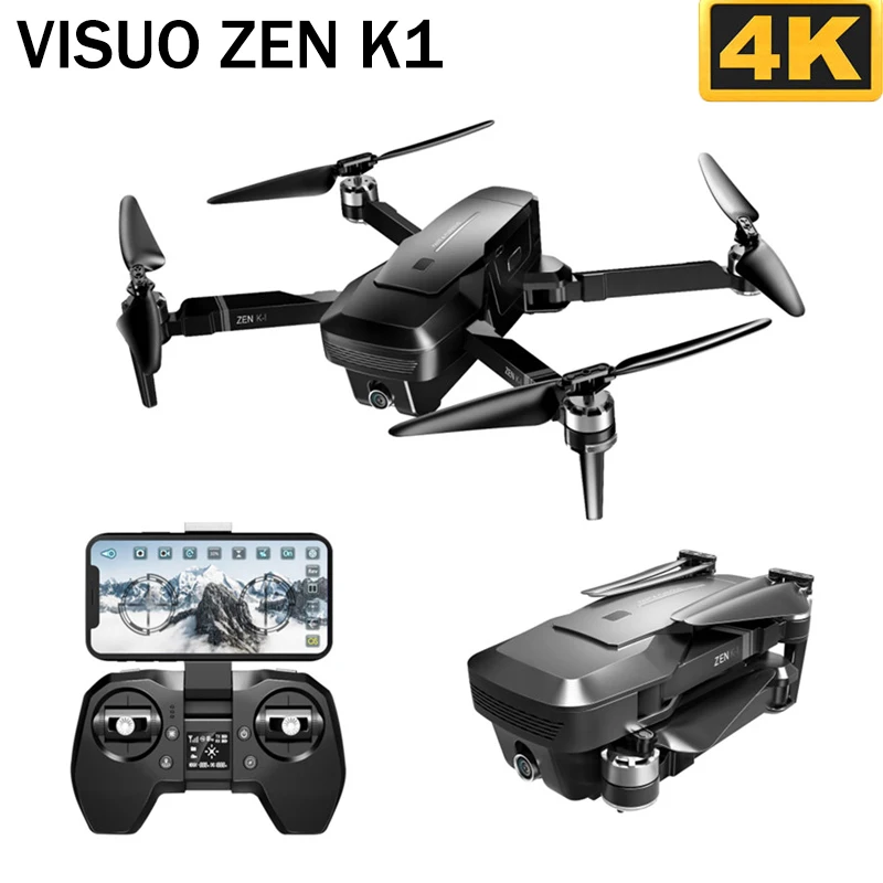 Квадрокоптер VISUO ZEN K1 Радиоуправляемый складной с Wi Fi FPV GPS 4K 720P HD двойная камера 30