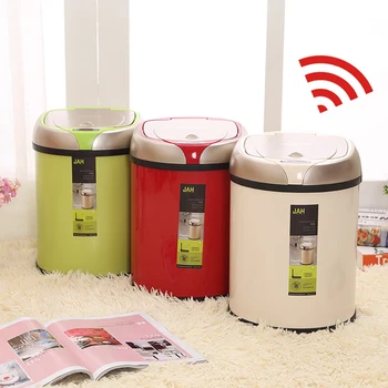 

Toilet Rubbish Bin Stainless Steel Waste Bin Christmas 6L 8L 12L Inductive Type Trash Can Smart Sensor Automatic Kitchen and