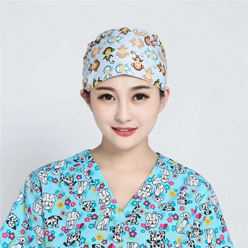 

2018 New Scrub Cap Hat Nurse Doctor Surgical Unisex Hospital Adjustable Medical Caps Scrub Lab Clinic Dental Operation Hat Caps