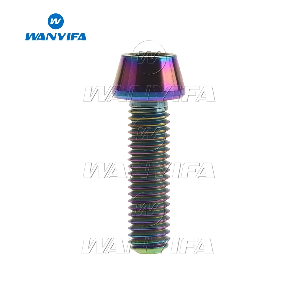 Титановый "Wanyifa" Болт M5x 9, 16, 18, 20, 25 30 35, 40 45 50 55 60 мм шестигранный ключ конусности головки болта для Велосипедный вынос руля подседельный винт - Цвет: Rainbow