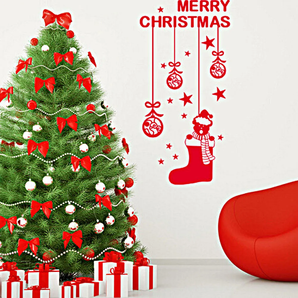 Removable Christmas Wall Sticker Removable Art Decal Home decor for Mural Stickers DIY Decals