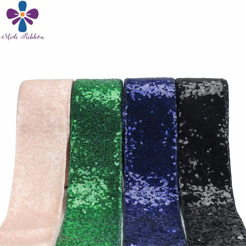 

3"75mm Shiny Glitter Cutting Ribbon 25yards/roll Pink Green Black Color DIY Christmas Gift Bowknots Pack Hair Band Making