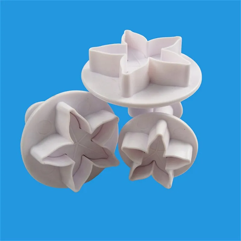 

3 pcs/set Flowers Shape Fondant Cake Tool Rose Receptacle calyx Cookie Cutters Biscuit Mold Confectionery cake decorating tools