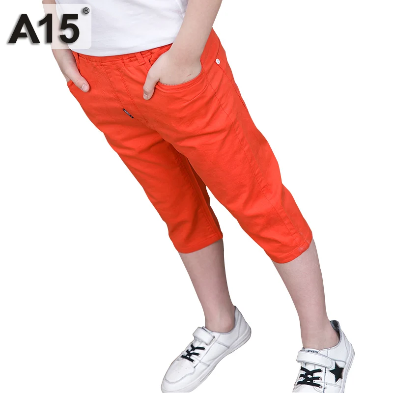 A15 Big Boys Pants Summer Red Trousers Boys Toddler Pants Boy High