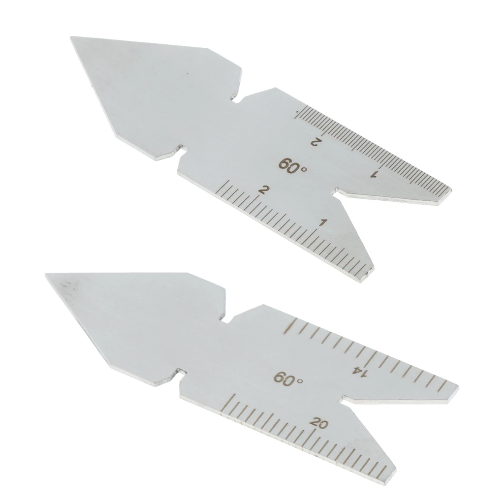 Set Of 2PCS 60 Degree Stainless Steel Fish Center Gauges Inch / Metric