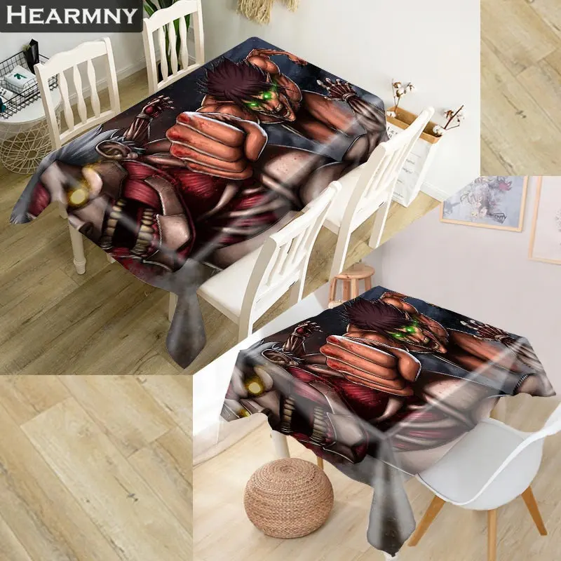 HEARMNY Attack On Titan скатерть 3D оксфордская ткань квадратная/прямоугольная Пыленепроницаемая скатерть для вечерние украшения дома покрытие для телевизора - Цвет: 10