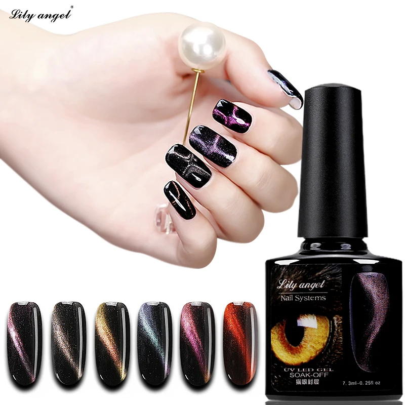 

New Magnetic Cat Eye Top coat 7.3ml Mirror 3D gradient Color Change 6Color UV LED Gel Soak Off Cat Eyes Gel Polish Z25