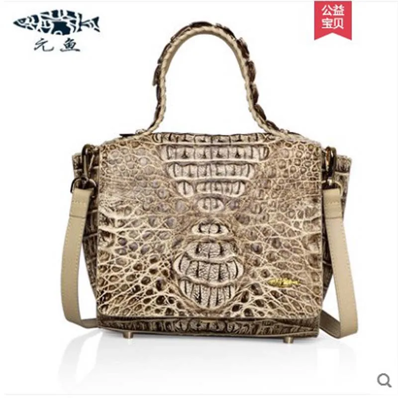 

gete New crocodile leather handbag for ladies genuine imported crocodile leather handbag handbag crocodile print shoulder bag