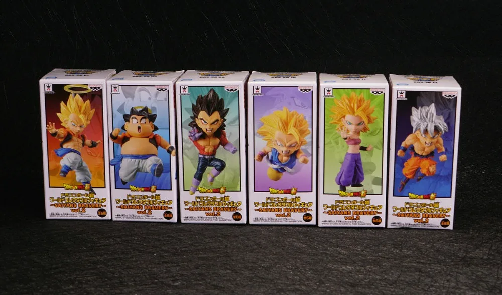 "Dragon Ball супер" Оригинал Banpresto мира коллекционные рисунок/WCF SAIYANS храбрость Vol.2 Коллекция Рисунок-полный набор 6 шт