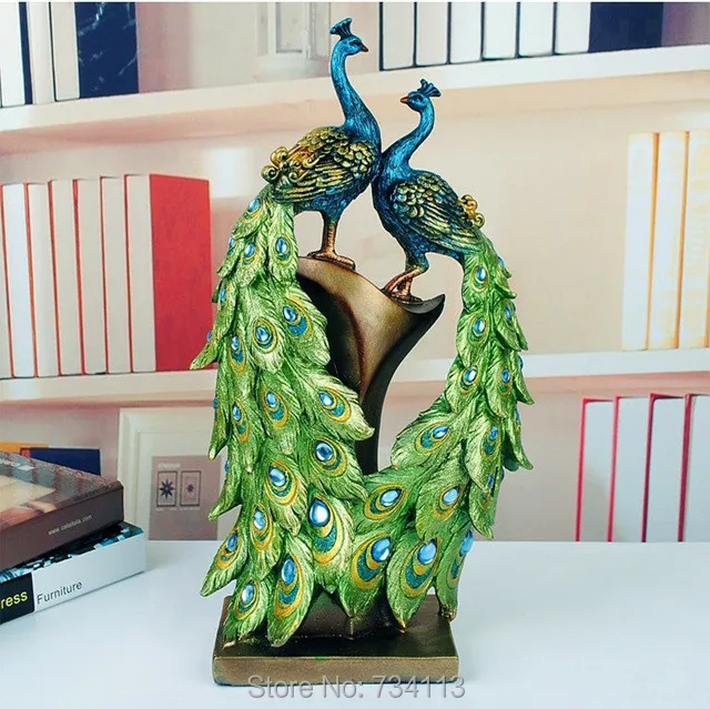 

Peacock loving couple asia Peacock Couple Sculpture Resin Lovers Mascot Craft Ornament Decoration Noble ornament gift