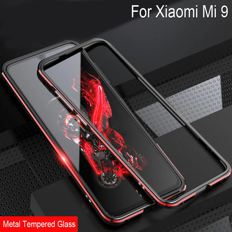 Жесткая Противоударная задняя крышка Mi9 из поликарбоната с металлической рамкой