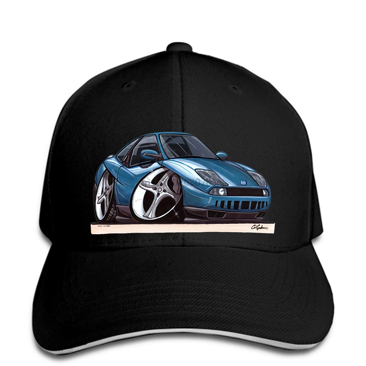 

Baseball cap Funny Men Print hatBaseball caps snapbacks Black Cartoon Car Blue Fiat Coupe 20v Turbo MensBaseball caps