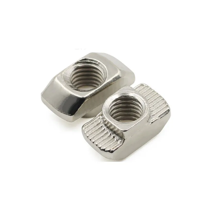 

100pcs M3 M4 M5*10*6 Slot T Nuts Hammer Head Fasten Nuts Carbon steel Nickel Plated for 2020 Series Aluminum Profile Extrusion