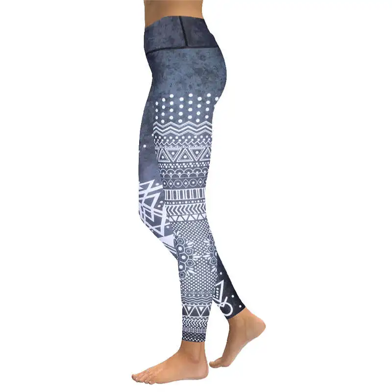 Grey Aztec mandala high waistband legging (4)_
